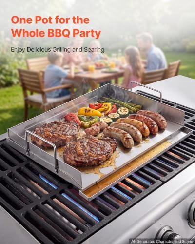VEVOR Stainless Steel Griddle 18x16 inch Upgrade Flat Top Plate with Handle - Image 2