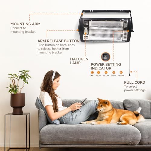 BEYOND HEAT Electric Garage Heater 120V, 1500W Radiant Space Heater, 2-Pack - Image 6