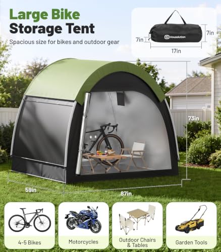 Housolution Anti-Theft Bike Storage Tent with Rain Cover for 4-5 Bikes - Image 2