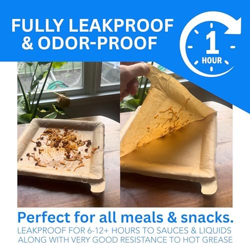 Peel Plate [15-Pack] 225 Servings Total - Large 9.5in X 9.5in Multi-Use Reusable Paper Plates 90% Less Waste For Home or On-The-Go Mealtime & Snacktime, 15 Count - Image 3