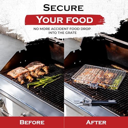 SHIZZO Grill Basket Gift Set with Skewers, Basting Brush, Gift Box - Image 2