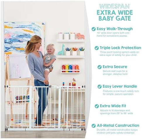 Regalo Safety 29"-56" Extra Wide Baby Gate, Bottom of Stairs & Doorways - Image 4