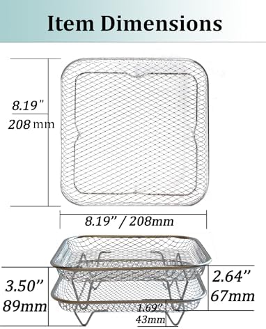 2-Tier Square Air Fryer Rack for Ninja, Cosori, Instant Vortex & Chefman - Image 6
