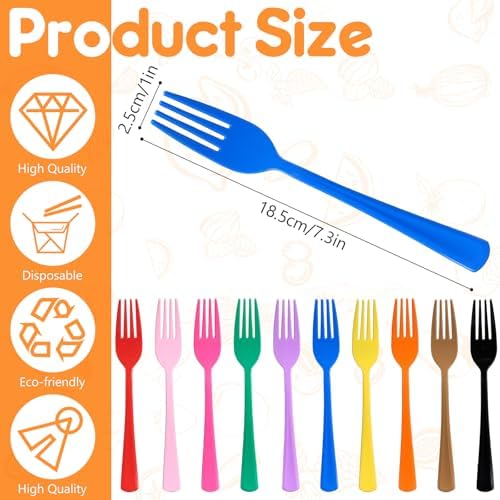 60 Pcs Blue Disposable Plastic Forks Cutlery Heavy Duty Dinnerware Plastic Silverware Flatware for Home Office School Party Picnics Restaurant Outdoor Events or Every Day Use (Blue) - Image 2