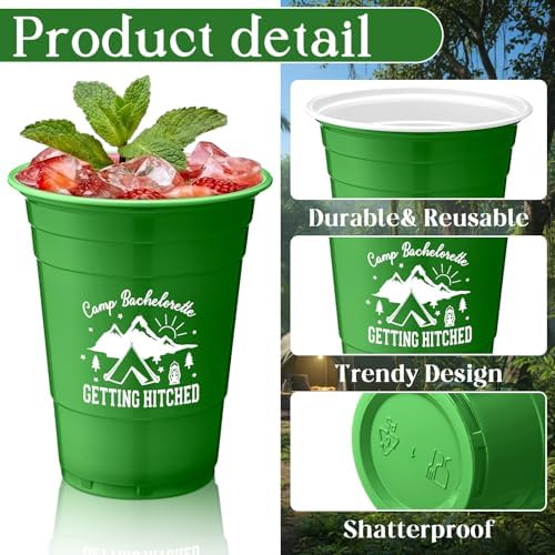 LemonRoad 50 Pcs Camp Bachelorette Party Plastic Cups 16oz - Image 4