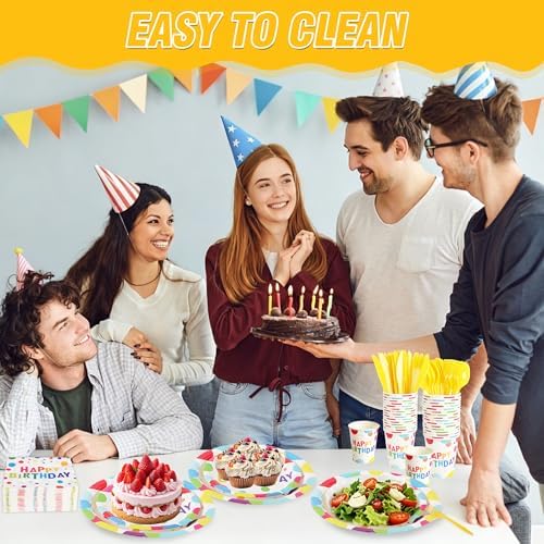 400 Pcs Disposable Birthday Party Tableware Set for 50 Guests - Image 3