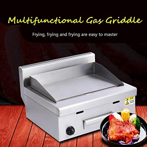 Double Gas Griddle Grill Smooth LPG Commercial Stainless Steel Heavy Duty Restaurant Outdoor Griddle Gas Baking Plate Burger Grill Large Non-Stick Burners Flat Hot Plate for Home and Commercial,720 - Image 3