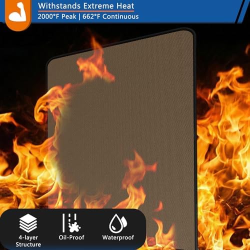 Anze Under Grill Mat for Outdoor Grill, 2.0mm Thickness, 4-Layer Fireproof - Image 2
