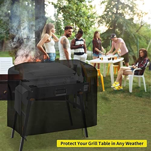 Griddle Cover for Yukon Glory Portable Grill Table, Outdoor 22 inch 17 inch Griddle Table Cover Waterproof Grill Stand Cover BBQ Grilling Cover Black - 34" L×24" W×32" H - Image 2