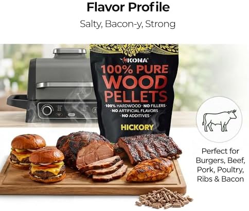 Kona 100% Hickory Smoker Pellets, Intended for Ninja Woodfire Outdoor Grill, 2 lb Resealable Bag - Image 3