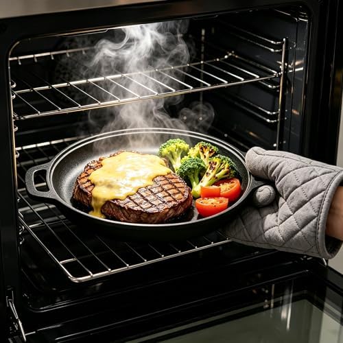 Cast Iron Pizza Pan, Steak Skillet with Handles for Oven, Grill, Stovetop, or Campfire (10 inch) - Image 4