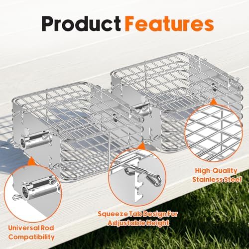 onlyfire Stainless Steel Rotisserie Basket Set BBQ Grilling Basket, 2pcs - Image 3