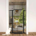 71" Extra Tall Cat Gate 29.5-40.6 Wide Pet gate for Doorway Pet Gate with Cat Doors NO Drilling Pressure Mount Kit for Cats and Dogs Indoor Doorways liveing Room Bedroom-Black by PamperYourPet