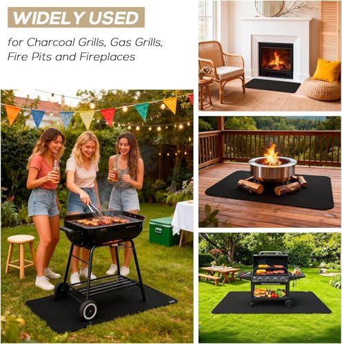 60"×36" Under Grill Mats for Outdoor Grill,Deck,Patio,Porch and BBQ Mat, Fireproof Oil and Waterproof Protective Mat, Outdoor BBQ Fire Pit Fireplace Mat, Non-Slip - Image 5