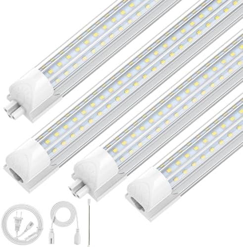 CNSUNWAY 4FT LED Shop Lights, 50W 7500LM D Shape, ETL Listed 4 Pack by CNSUNWAY