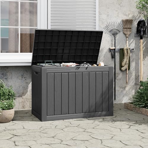 Outdoor Storage Waterproof Deck Box for Patio (50 Gallon, Black) - Image 7