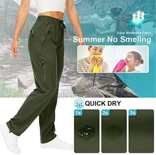 Toomett Women‘s Hiking Cargo Pants UPF 50 Quick Dry with Zipper Pockets - Image 3