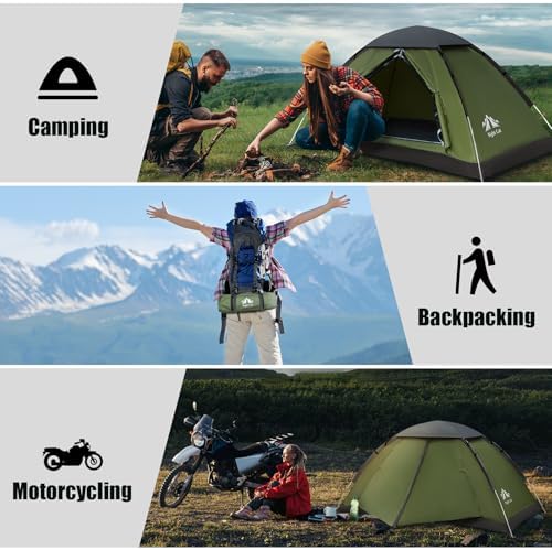 Night Cat Backpacking Tent for One 1 to 2 Persons Lightweight Waterproof Camping Hiking Tent for Adults Kids Scouts Easy Setup Single Layer 2.2x1.2m - Image 6