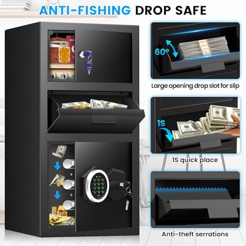 27.56" Depository Drop Safe with Slot, Digital Lock Key for Business - Image 3