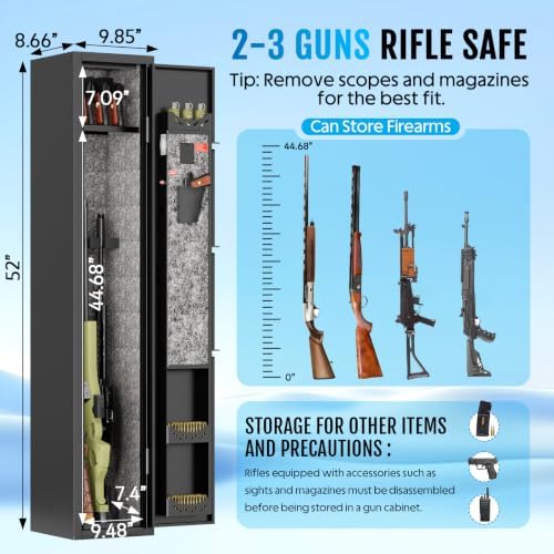 KAER 2-3 Long Gun Safe for Rifles and Pistols,Assembled Rifle Safe for Home - Image 3
