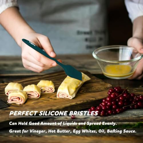 Walfos 600℉ Heat Resistasnt Basting Brush, BPA Free Silicone Pastry Brushes for Cooking, Spread Oil Butter Sauce for Baking Kitchen BBQ Grill, Dishwasher Safe, 2 Size (Large and Samll) - Image 3
