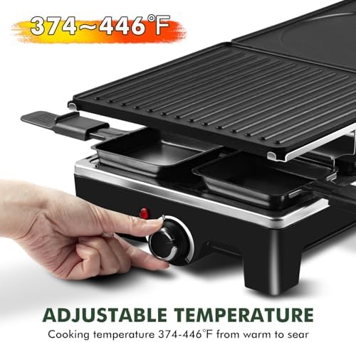 Electric Grill, CUSIMAX Indoor Grill 1500W Raclette Table Grill, Black - Image 3