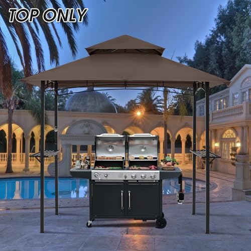 MASTERCANOPY Replacement Canopy top for Grill Gazebo L-GG001PST-F, Brown - Image 7