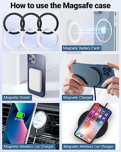 KALAPOP Magnetic Wireless Charging Magsafe Ring-6 PCS,Ultra-Thin(0.4mm) Magsafe Sticker,Compatible with iPhone 18 pro/17/Air/16/15/14/13,Samsung Galaxy,Google Pixel,Magsafe Accessories-3Black&3Silver - Image 3