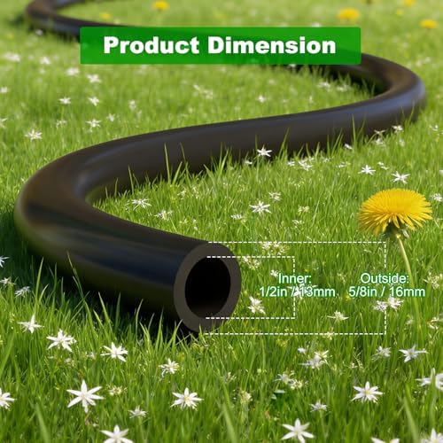 1/2 Inch Blank Drip Irrigation Tubing, 60FT Distribution Hose for Garden, Greenhouse & Raised Beds, Flexible UV-Resistant Watering Line for Drip Irrigation Systems - Image 2