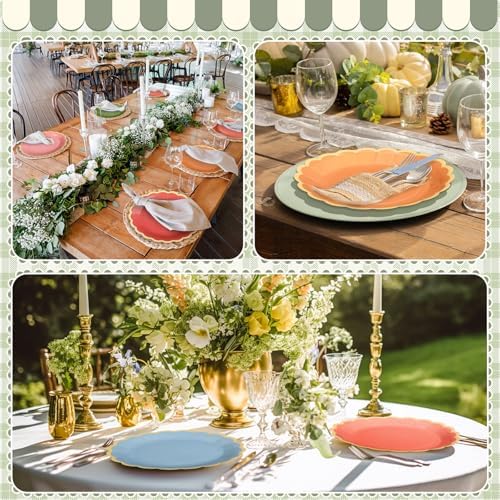 48 Pcs Bright Wildflower Color Paper Plates 9 Inch Scalloped - Image 6