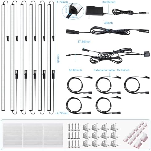 JUSJUBR Gun Safe Light Kit - Door Activated Safe Lights, 6 PCS x 12 Inch Slim LED Light Bars for Inside Cabinets, Closets, Pantries, Cold White 6000K - Image 6
