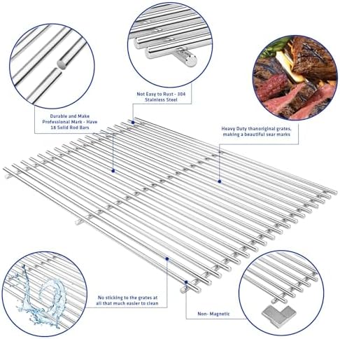 Uniflasy 304 Stainless Steel Grill Grates for Weber Genesis 300 (2007-2016) - Image 6