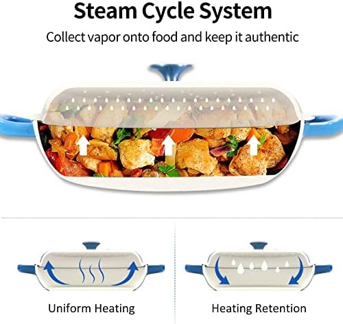 3.8 Quart Enameled Cast Iron Braiser Pan with Lid, Dual Handles Skillet - Image 6