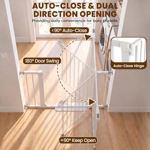 Mumeasy 29.7-40.6" Baby Gate for Stairs, Auto Close Dog Gate for Doorways - Image 5