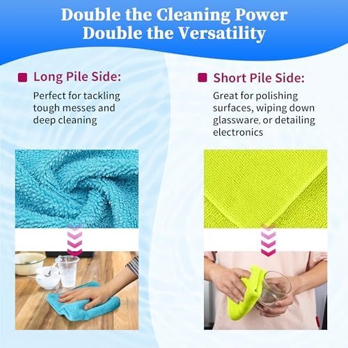 FIXSMITH Microfiber Cleaning Cloth - Pack of 12, Multi-Functional Towels, Size: 12 x 16 in, Highly Absorbent Rags, Lint-Free, Streak-Free for Car, Kitchen, Home, Office - Image 5