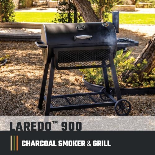 Oklahoma Joe’s Laredo Series 900 Offset Charcoal Smoker and Grill with 916 sq. in. Cooking Area in Black - Image 2