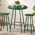 Best Choice Products 3-Piece Patio Dining Set, Bar Height, Outdoor Bistro Set, Outdoor Round Bar Table w/ 2 Bar Stools, Steel - Dark Green by BestChoiceProducts