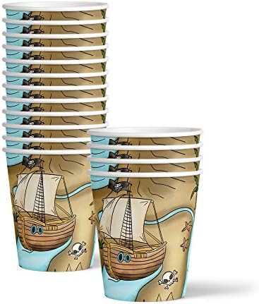 Pirate Treasure Map Birthday Party Supplies - Treasure Hunt Party Kit for 16 Includes Plates, Napkins and Cups - Image 4