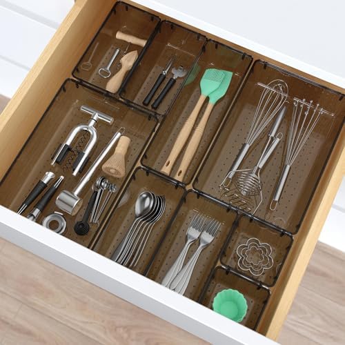 13 PCS Plastic Drawer Organizers Set, 4 Size Desk Drawer Organizer Trays - Image 6