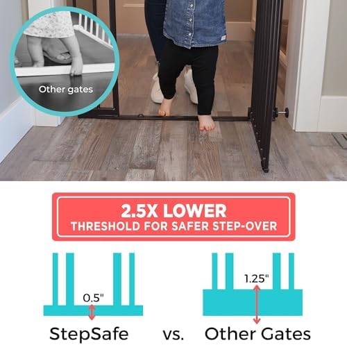 Toddleroo StepSafe Auto-Close Baby Gate; 29-38" Wide, 30" Tall, Black - Image 3
