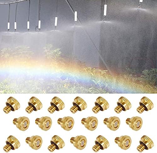 Beduan Brass Misting Nozzles Low Pressure Atomizing Misting Sprayer for Outdoor Cooling System 0.012" Orifice (0.3 mm) 10/24 UNC Garden (Pack of 20) - Image 5