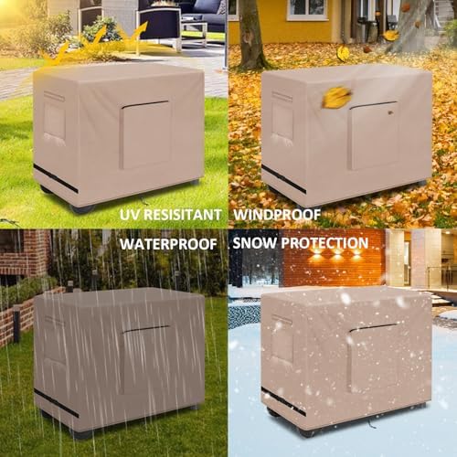 Kovshuiwe Outdoor Table Casing for 33.8 Inch Keter Unity XL Portable Outdoor Table, Bar Cart Cover for 33.8 inch Worktable, Waterproof Patio Dining Cart Cover-33.8" L x 17.3" W x 32" H, Khaki - Image 7