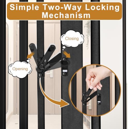 YZHDUXIU Extra Tall Cat Gate,Extra Wide Adjustable Gate(Black 55''T*48 ''W) - Image 4