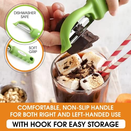 Spring Chef Swivel Vegetable Peeler with Soft Grip Handle, Set of 2, Green - Image 3