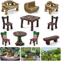 Morofme 10 Pcs Mini Garden Furniture Ornaments Miniature Table and Chairs Resin Bench Chair Kit Garden Furniture Accessories for Cake Topper Micro Landscape DIY Craft Succulent Flower Pot Decorations by Morofme