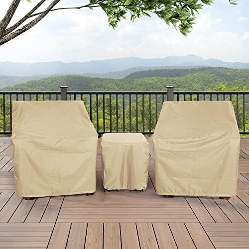 Patio Furniture Covers,Outdoor Furniture Cover Waterproof,Patio Furniture Set Covers for 3 Piece Outdoor Bistro,Patio Sofa Covers Set for 2 Chairs and Coffee Table,Beige - Image 5