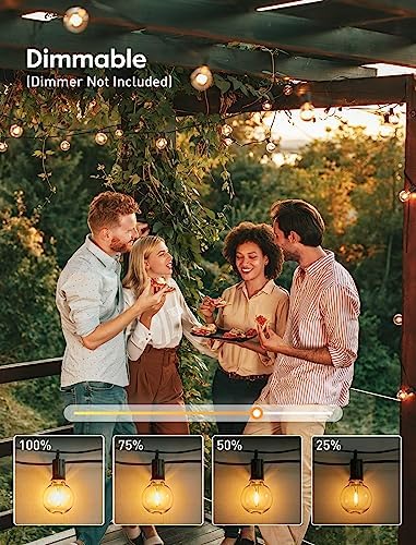Brightown Outdoor String Lights, 69FT G40 LED IP65 Waterproof Patio Lights - Image 3