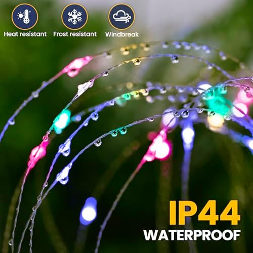GIGALUMI 8 Pack Solar Firework Lights Outdoor, Garden Decor, Multicolored - Image 6