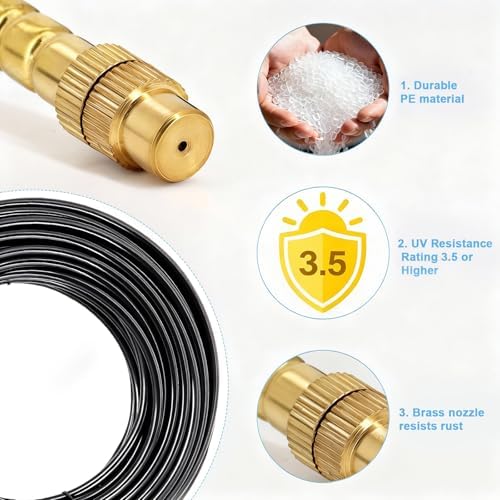 Thiswing 100FT Drip Irrigation System, 1/4" Tubing Automatic Misting Watering Kit with 18Pcs 360° Adjustable Nozzles, Garden Sprinkler for Yard, Lawn & Outdoor Plants﻿ - Image 6