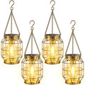 KOOPER Solar Lanterns Outdoor Waterproof, Metal Hanging Solar Lights 4 Pack by KOOPER